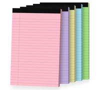 Ciphyfee 5pcs Note Pads, Small Legal Pad, Colored Notepads 5x8, Sturdy Back | College Ruled Pad, 30 Sheets/Pad, Thick Paper Writing Pads 5 x 8, Perforated Notebooks for Message, School, Office Supplies