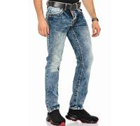Cipo & Baxx Men's Jeans - Comfortable Straight Fit Jeans Trousers with Distinctive Contrast Stitching, Durable Men's Casual Trousers in Modern and Detailed Design, Cd148 Standard, 36 W/36 L