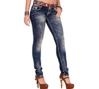 Cipo & Baxx Women's Jeans Slim Fit Classic Series - Regular Fit Straight Jeans Trousers - Refined Design, Stunning Look, Comfortable Feel, wd153 blue, 31W x 32L