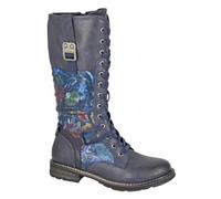 Cipriata ABELA L755 Ladies Floral Memory Foam Faux Fur High Leg Inside Zip Lace Up Boots
