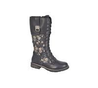 Cipriata Ladies Biker Boots Floral High Leg Faux Fur Autumn Festival Women Shoes