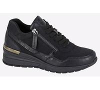 Cipriata L363A-7 ADA, Womens Zip Wedge Heel Glamour Trainers, Black,Size 7 UK