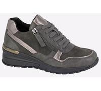 Cipriata L363F-3 ADA, Womens Zip Wedge Heel Glamour Trainers, Grey/Pewter,Size 3 UK