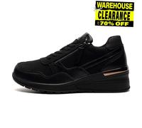 Cipriata L363A-3 ADA, Womens Zip Wedge Heel Glamour Trainers, Black,Size 3 UK