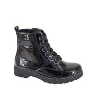Cipriata Adria Kids' Patent Black Lace Zip Up Glitter Boots