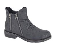 Cipriata Agatina L536 Ladies Memory Foam 3 Zip Flower Printed Casual Ankle Boots
