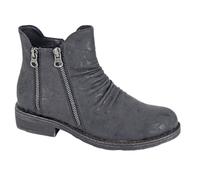 Cipriata Agatina L536 Ladies Memory Foam 3 Zip Flower Printed Casual Ankle Boots