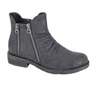 Cipriata Agatina L536 Ladies Memory Foam 3 Zip Flower Printed Casual Ankle Boots