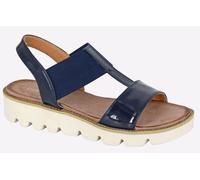 Cipriata Aladina Elasticated Wedge Sandal Womens | Sandals | Navy Patent | UK Size 3
