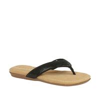 Cipriata Women's Soft & Comfy Spark Diamante Toe Post Mule Sandals (9 UK, Black)