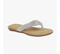 Cipriata ALCEE Womens Diamante Toe Post Sandals Silver - UK 6