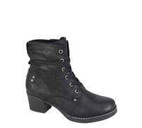 Cipriata Aleandra Ladies' 6 Eyelet Lace Zip Up Heeled Combat Boots