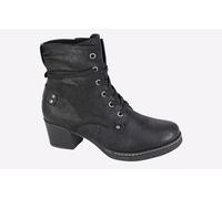 Ladies Biker Ankle Boots Cipriata High Heeled Military Comfort Lace Up 6 Eyelet