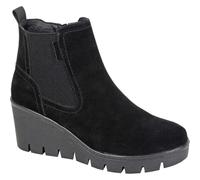 Cipriata AMINA L708 Ladies Suede Inside Zip Gusset Memory Foam Wedge Ankle Boots
