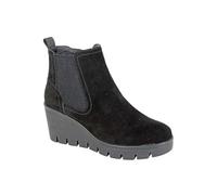 Ladies Cipriata Wedge Boots Zip Gusset Leather Chelsea Womens Comfort Shoe