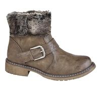Cipriata ANDREANA Ladies Faux Fur Fold Down Biker Boots Brown