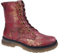 Cipriata Annetta Boots- Womens Burgundy Gold Lace Up Military Ankle Boots
