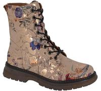 Cipriata Annetta Boots- Womens Gold Floral Lace Up Military Ankle Boots