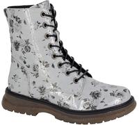 Cipriata Annetta Boots- Womens Grey Floral Lace Up Military Ankle Boots