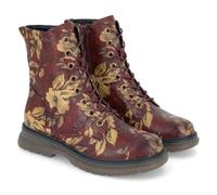 Cipriata Annetta Combat Boots, Women's, Burgundy Multi Floral, Size 7 | UK Footwear Size System, Medium Width