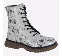 Cipriata Annetta Womens MEMORY FOAM Floral Casual Lace Zip Boots Grey
