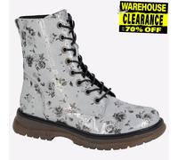 Cipriata Annetta Womens MEMORY FOAM Floral Casual Lace Zip Boots Grey