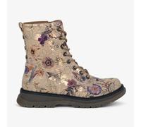 Cipriata Annetta Womens PU Zip Ankle Boots Ecru/Gold/Floral