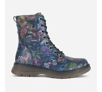 Cipriata Annetta Womens PU Zip Ankle Boots Navy Blue Floral/Multi