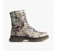 Cipriata Annetta Womens Synthetic Lace-Up Casual Light Grey/Floral Combat Boots