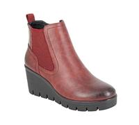 Cipriata ANNINA L606 Ladies Memory Foam Inside Zip Gusset Comfort Wedge Heel Ankle Boots (Burgundy, UK Footwear Size System, Adult, Women, Numeric, Medium, 7)