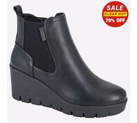 Ladies Cipriata Wedge Boots Zip Gusset Leather Chelsea Womens Comfort Shoe