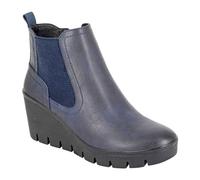 Cipriata ANNINA L606 Ladies Memory Foam Inside Zip Gusset Comfort Wedge Heel Ankle Boots