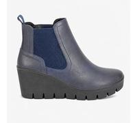 Cipriata Annina Womens PU Zip Memory Foam Ankle Boots Navy Blue
