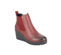 Cipriata ANNINA L606 Ladies Memory Foam Inside Zip Gusset Comfort Wedge Heel Ankle Boots (Burgundy, UK Footwear Size System, Adult, Women, Numeric, Medium, 3)