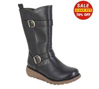 Cipriata Arcisa Womens Mid-Length Boots Buckle Zip-Up Boots Black