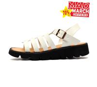 Cipriata Azia Womens Buckle Fashion Casual Beach Wedge Sandal White