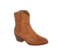 Cipriata L717 BERTILLA Inside Zip Western Cowgirl Ankle Boot (Tan Microfibre, UK Footwear Size System, Adult, Women, Numeric, Medium, 5)