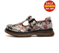 Cipriata L413LFM-3 CIRA Womens T-Bar Shoe, Buckle Fastening TPR Sole Grey Floral Size 3 UK