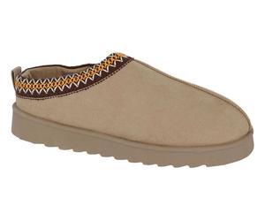 Cipriata DANA LS184BES Beige Microsuede Embroidered Cuff Mule Slipper