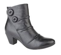 CIPRIATA EMMA L5045 Ladies Leather Ruched Vamp Inside Zip Button Fashion Boots