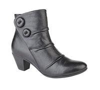 Cipriata EMMA Womens Leather Button Zip Up Ankle Boots Black - UK 5