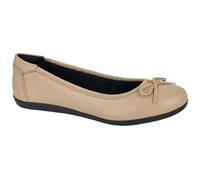 Cipriata ERIA L764 Ladies Leather Comfort Bow Front Ballerina Office Formal Casual Shoes (Taupe, UK Footwear Size System, Adult, Women, Numeric, Medium, 6)
