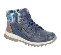 Cipriata ERTE L726 Ladies Faux Fur Lined Thermal Twin Zip 6 Eyelet Ankle Boots (Navy, UK Footwear Size System, Adult, Women, Numeric, Medium, 7)