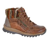 Cipriata Erte Ladies Twin Zip Ankle Boot with Knit Sock Collar, Brown UK 3
