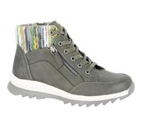 Cipriata Erte Ladies Twin Zip Ankle Boot with Knit Sock Collar, Khaki UK 7