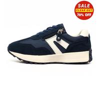 Cipriata Ferrara Womens Desinger Casual Zip Chic Memory Foam Suede Trainers Navy