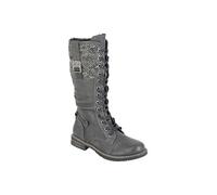 Cipriata Ladies Knee High Riding Boots Womens Black Faux Leather Long Boot Shoes