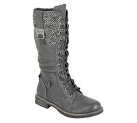 Cipriata Gabriela Womens Memory Foam Boots High Leg Zip Up Boots Grey