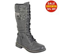 Cipriata Ladies Knee High Riding Boots Womens Black Faux Leather Long Boot Shoes
