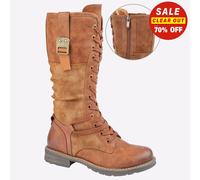 Cipriata Gabriela Womens Tall Lace Zip Boot (Tan, Numeric_3)